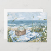 Lichtblauw en wit kustlandschap briefkaart (Voorkant / Achterkant)