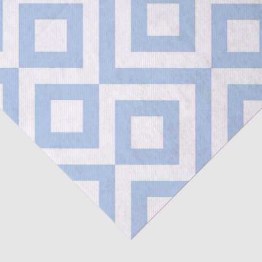 Lichtblauw en wit Meander Tissue Paper Tissuepapier (Detail)