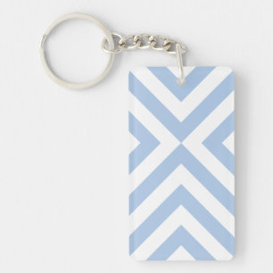 Lichtblauw en witte Chevrons Sleutelhanger