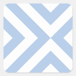 Lichtblauw en witte Chevrons Vierkante Sticker