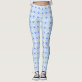 Lichtblauw en witte poot Leggings (Voorkant)