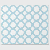 Lichtblauw en witte veelhoeken cadeaupapier (Vlak)