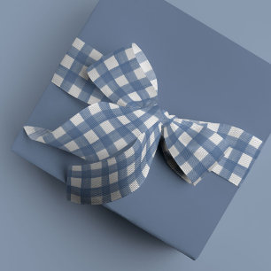 Lichtblauw en witte Waterverf Gingham Lint
