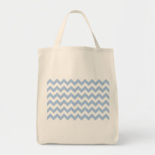 Lichtblauw en witte zigzag tote bag