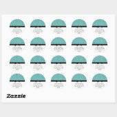 Lichtblauw en zwart Polka Dot Adres Stickers (Vel)