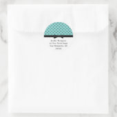 Lichtblauw en zwart Polka Dot Adres Stickers (Tas)