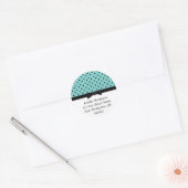 Lichtblauw en zwart Polka Dot Adres Stickers (Envelop)