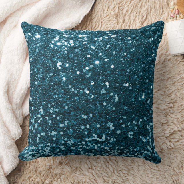 Lichtblauw Faux Sequin Glitter Sierkussen (Deken)