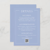 Lichtblauw formele bruiloft details informatiekaartje (Voorkant / Achterkant)