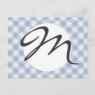 Lichtblauw geruit dessin klassieke geruite print briefkaart