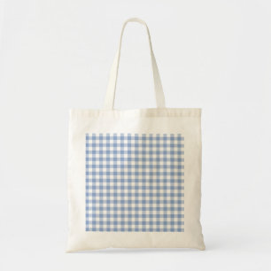Lichtblauw geruit dessin klassieke geruite print tote bag