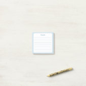 Lichtblauw gevoerd Sticky Note Pad (Op bureau)