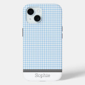 Lichtblauw Gingham Custom Samsung Case-Mate iPhone Case (Achterkant)