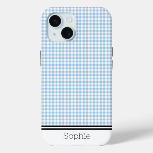 Lichtblauw Gingham Custom Samsung Case-Mate iPhone Case (Achterkant)