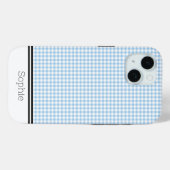 Lichtblauw Gingham Custom Samsung Case-Mate iPhone Case (Achterkant (horizontaal))