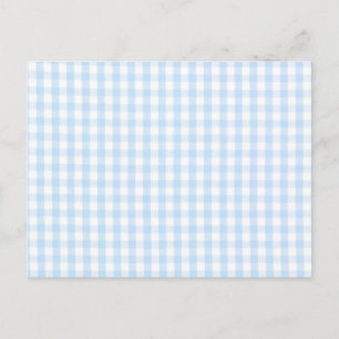 Lichtblauw gingham-patroon briefkaart