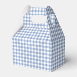 Lichtblauw Gingham Patroon Klassieke Geruite Print Bedankdoosjes