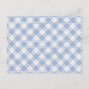 Lichtblauw Gingham Patroon Klassieke Geruite Print Briefkaart