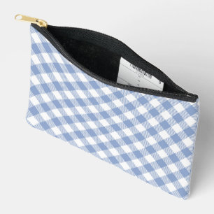 Lichtblauw Gingham Patroon Klassieke Geruite Print Etui