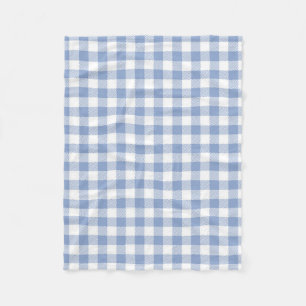 Lichtblauw Gingham Patroon Klassieke Geruite Print Fleece Deken