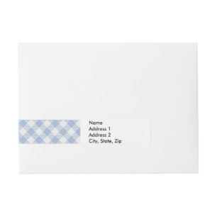 Lichtblauw Gingham Patroon Klassieke Geruite Print Omwikkelbaar Adreslabel