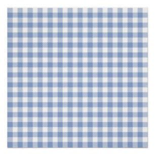Lichtblauw Gingham Patroon Klassieke Geruite Print Perfect Poster