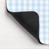 Lichtblauw gingham-patroon muismat (Hoek)
