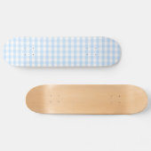 Lichtblauw gingham-patroon skateboard (Horizontaal)