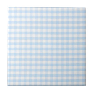 Lichtblauw gingham-patroon tegeltje