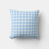 Lichtblauw Gingham Plaid Sierkussen (Voorkant)
