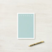 Lichtblauw grijs | JOUW NAAM Post-it® Notes (Op bureau)