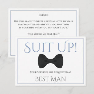 Lichtblauw & Grijs Wees Mijn Getuige Leuke Strikda Kaart