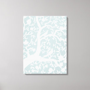 Lichtblauw Grote Chinoiserie Art Canvas Afdruk
