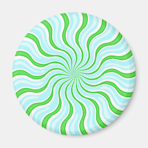 Lichtblauw & Limoen Psychedelic Stripe Magnet Magneet