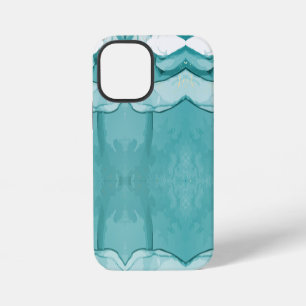 Lichtblauw Marmer Elegant Modern Patroon iPhone 12 Mini Hoesje