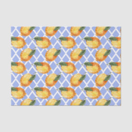 Lichtblauw met citroenen tissuepapier