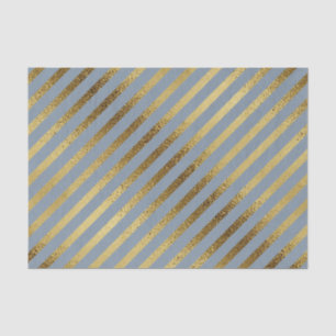 Lichtblauw met diagonale gouden strepen tissuepapier