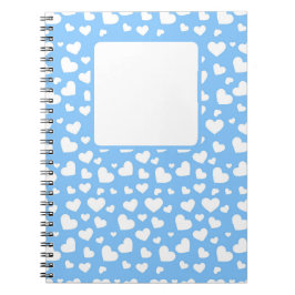 LICHTBLAUW MET WITTE VALENTIJN LIEFDE HARTEN NOTITIEBOEK