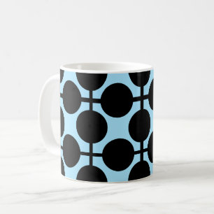 Lichtblauw met zwart geometrisch koffiemok