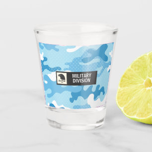 Lichtblauw militair camo shotglas shot glas