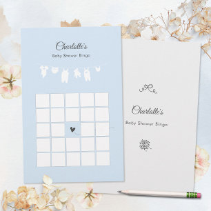 Lichtblauw Minimalistisch Bingo Spel voor Baby Jon