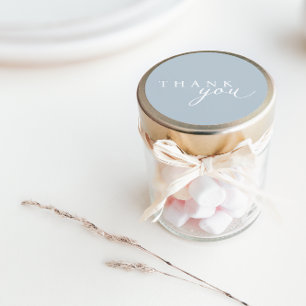 Lichtblauw minimalistisch script dank u Stickers