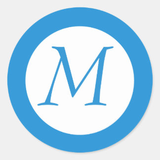 Lichtblauw monogram Sticker
