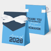 Lichtblauw & Navy Afstuderen gunstboxen Bedankdoosjes
