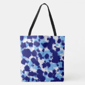 Lichtblauw, Navy en Wit Abstract Draagtas (Voorkant)