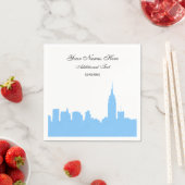 Lichtblauw NYC skyline silhouet, ESB Servetten (Insitu)
