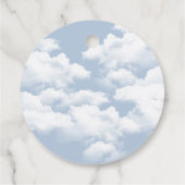 Lichtblauw "On Cloud Nine" vrijgezellenweekend Bedankjes Labels (Achterkant)