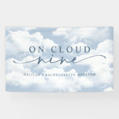 Lichtblauw "On Cloud Nine" vrijgezellenweekend Spandoek (Horizontaal)