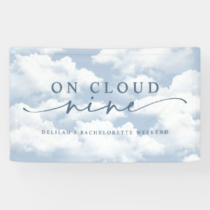 Lichtblauw "On Cloud Nine" vrijgezellenweekend Spandoek
