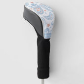 Lichtblauw Paisley Patroon Dames Golfheadcover (Schuin)
